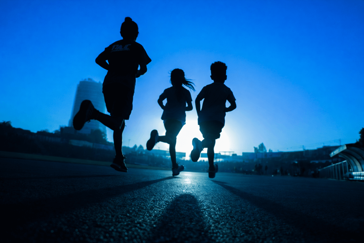 Athlete running on track